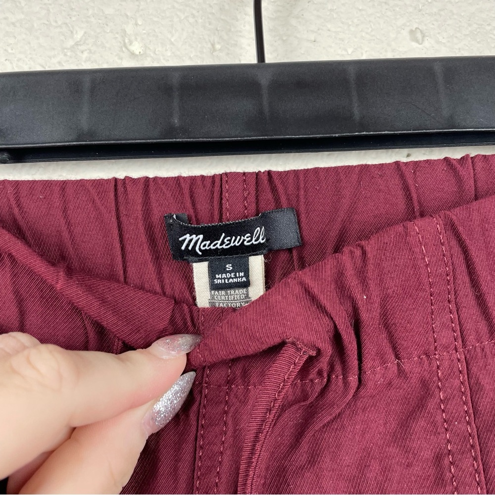 Madewell Drapey Seamed Track Trousers Maroon Burgundy Small - Picture 5 of 7